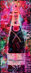 Black Moet and Chandon by Henri Miller - Original Painting on Box Board sized 31x73 inches. Available from Whitewall Galleries